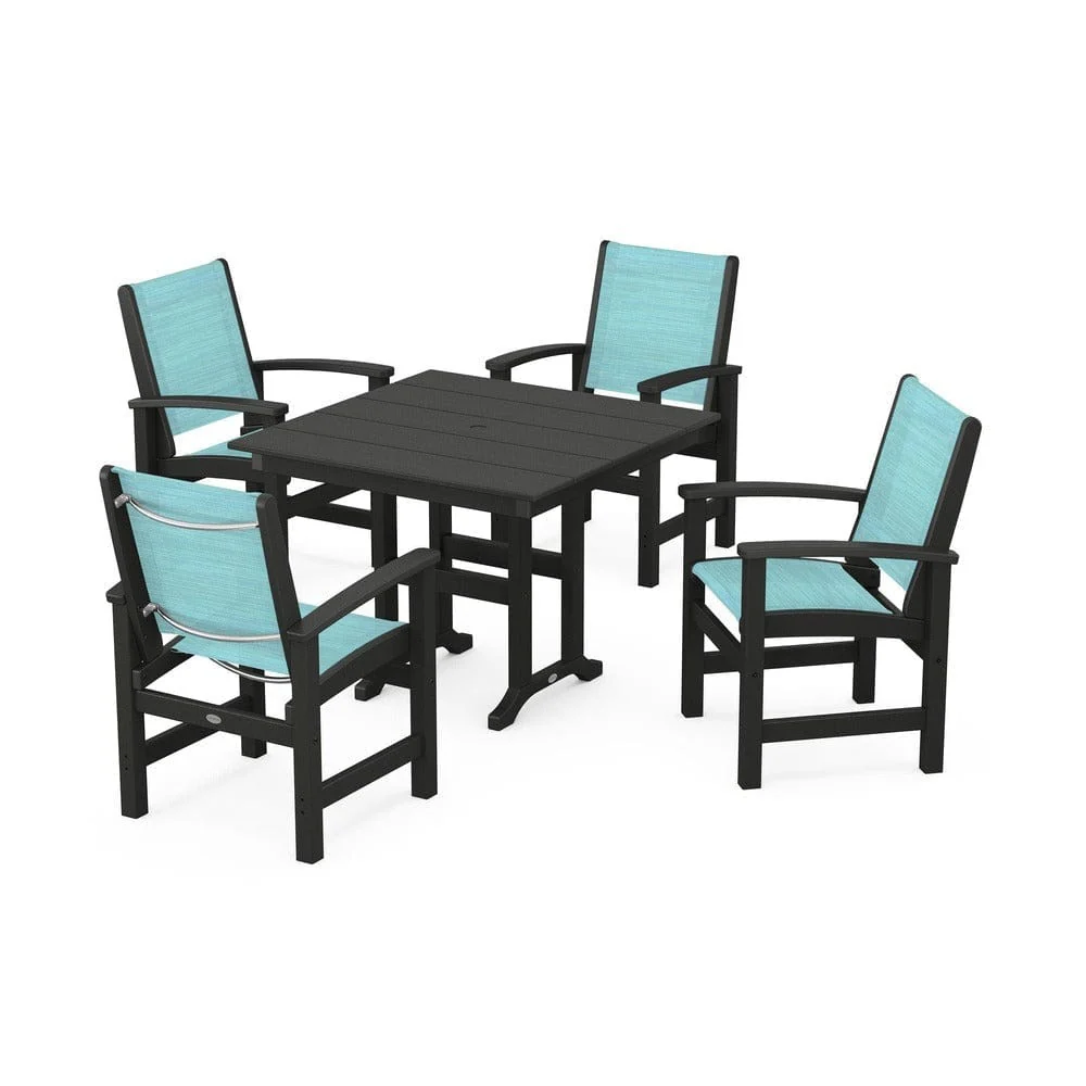POLYWOOD® - Coastal 5-Piece Farmhouse Dining Set - PWS1141 - Image 73