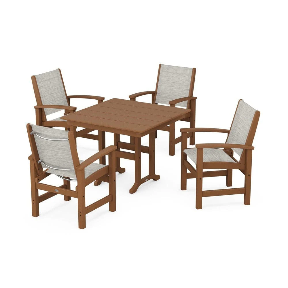 POLYWOOD® - Coastal 5-Piece Farmhouse Dining Set - PWS1141 - Image 98