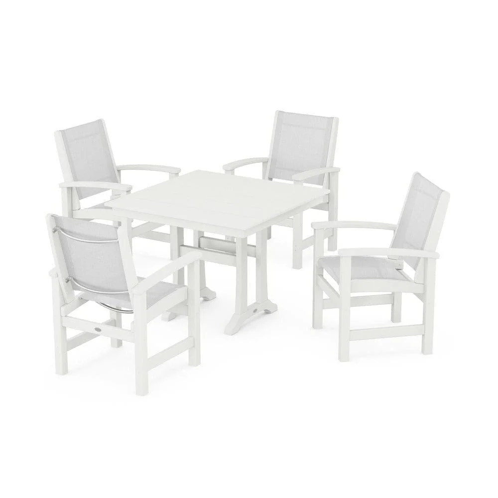 POLYWOOD® - Coastal 5-Piece Farmhouse Dining Set With Trestle Legs - PWS944 - Image 113