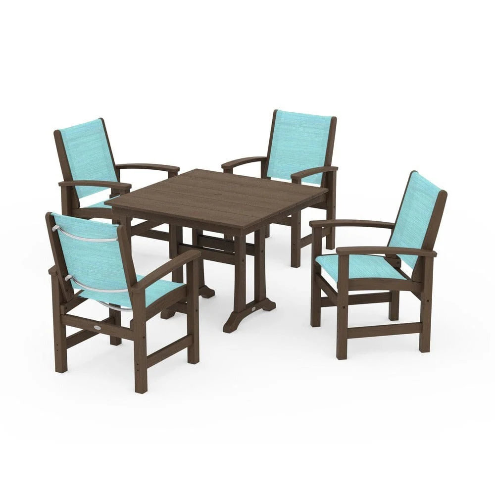 POLYWOOD® - Coastal 5-Piece Farmhouse Dining Set With Trestle Legs - PWS944 - Image 152