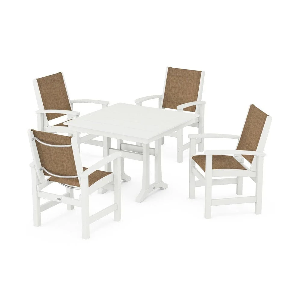 POLYWOOD® - Coastal 5-Piece Farmhouse Dining Set With Trestle Legs - PWS944 - Image 9