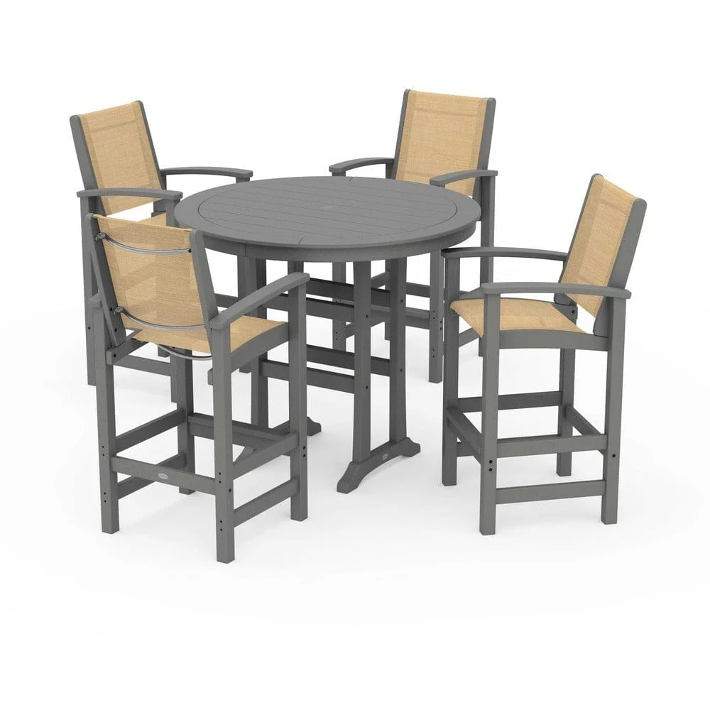 POLYWOOD® - Coastal 5-Piece Nautical Trestle Bar Set - PWS304 - Image 121