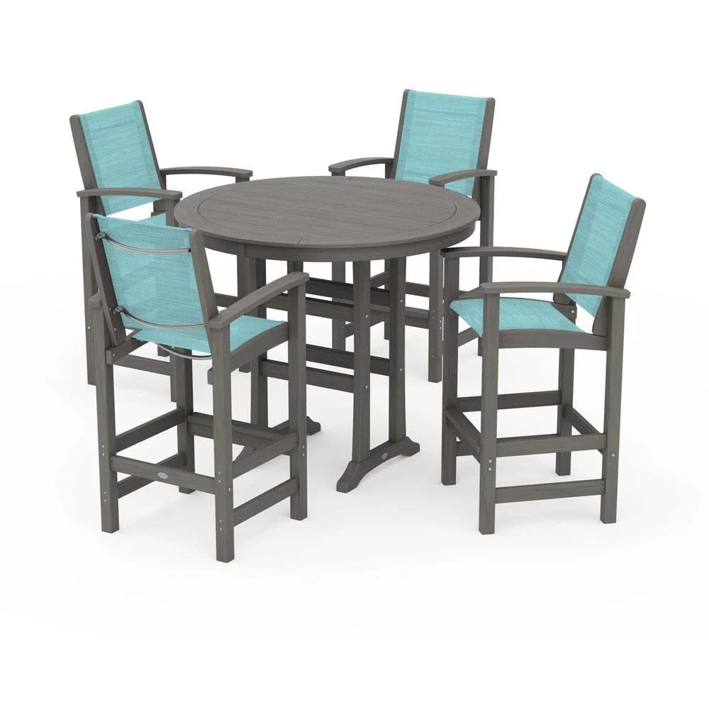 POLYWOOD® - Coastal 5-Piece Nautical Trestle Bar Set - PWS304 - Image 133