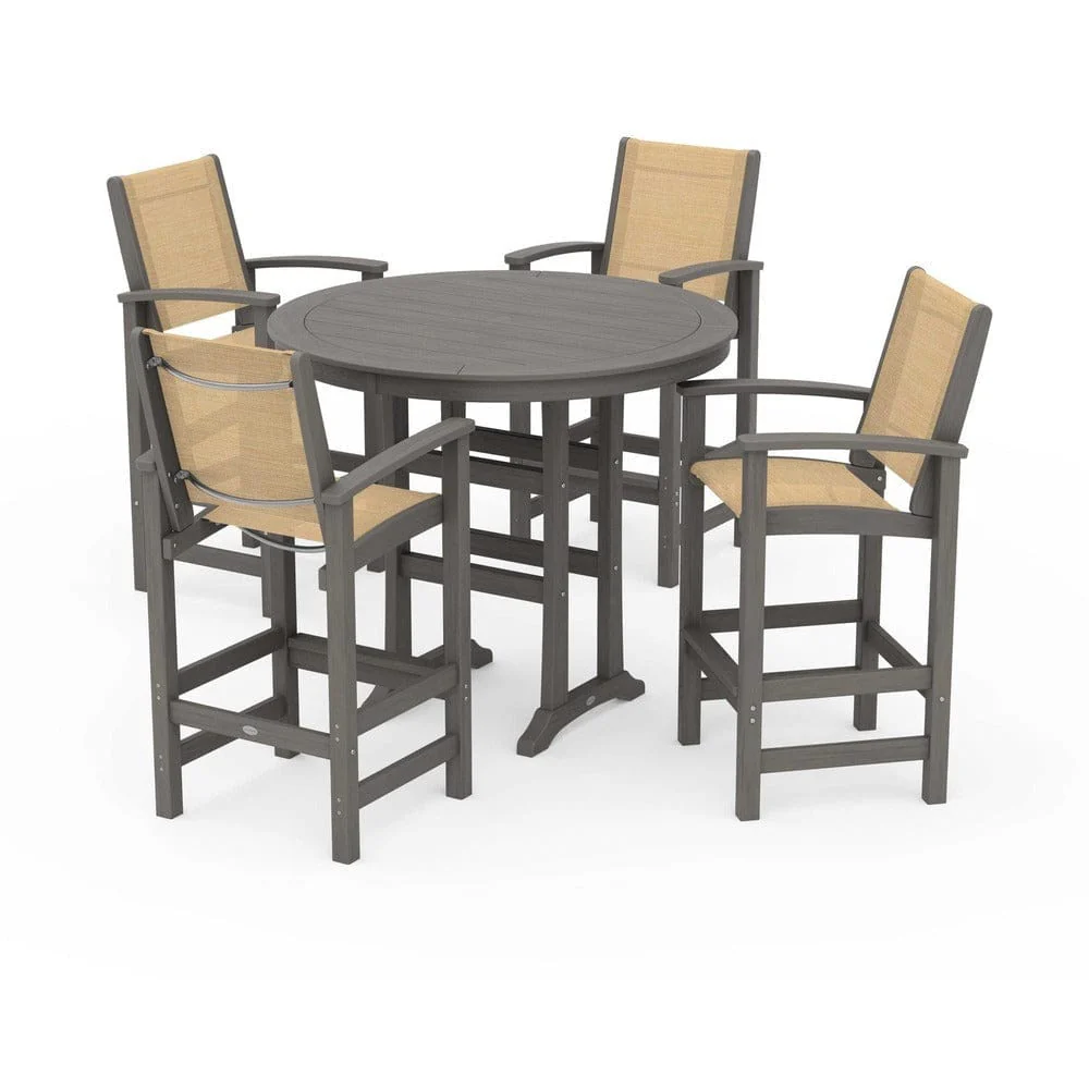 POLYWOOD® - Coastal 5-Piece Nautical Trestle Bar Set - PWS304 - Image 33