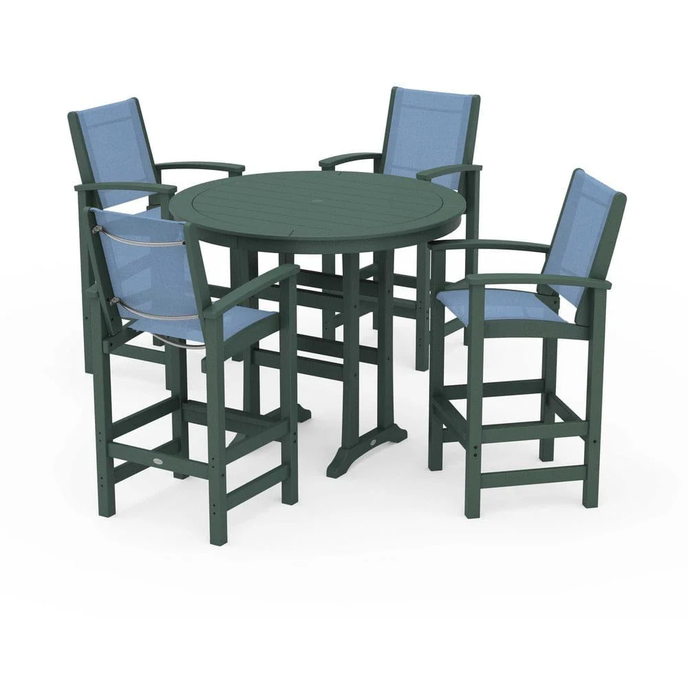 POLYWOOD® - Coastal 5-Piece Nautical Trestle Bar Set - PWS304 - Image 85
