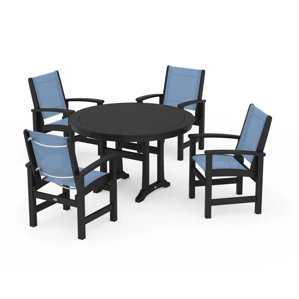 POLYWOOD® - Coastal 5-Piece Round Dining Set with Trestle Legs - PWS1119 - Image 125