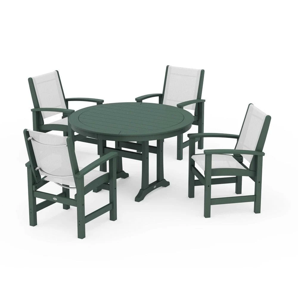 POLYWOOD® - Coastal 5-Piece Round Dining Set with Trestle Legs - PWS1119 - Image 139