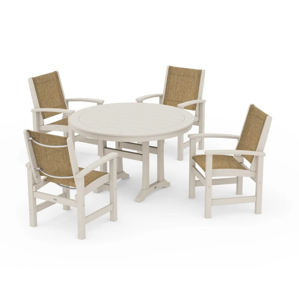 POLYWOOD® - Coastal 5-Piece Round Dining Set with Trestle Legs - PWS1119 - Image 24