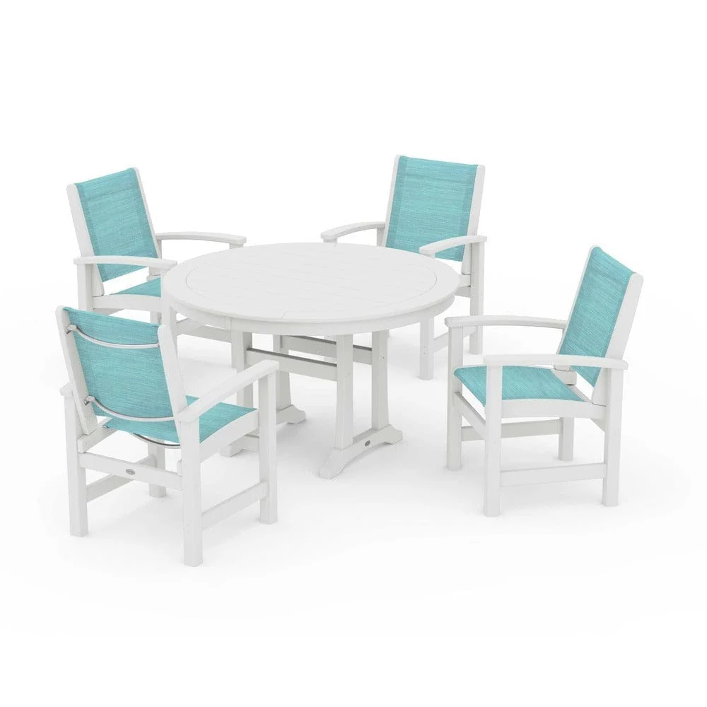 POLYWOOD® - Coastal 5-Piece Round Dining Set with Trestle Legs - PWS1119 - Image 27