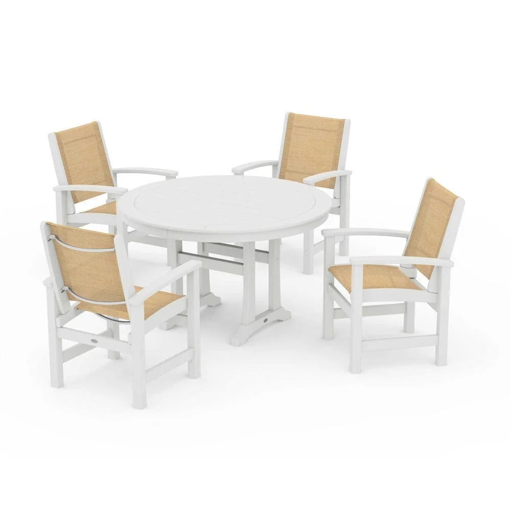 POLYWOOD® - Coastal 5-Piece Round Dining Set with Trestle Legs - PWS1119 - Image 46