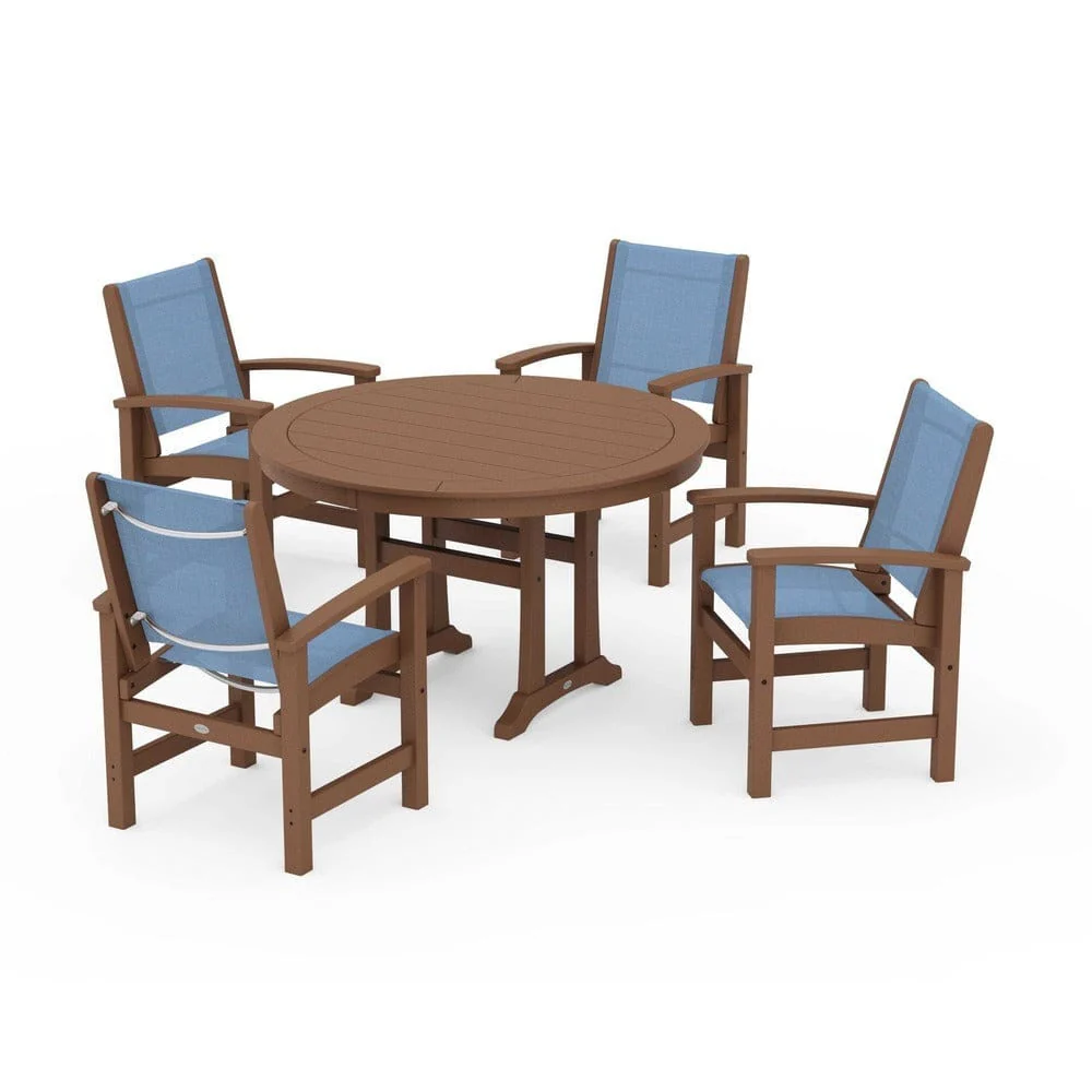 POLYWOOD® - Coastal 5-Piece Round Dining Set with Trestle Legs - PWS1119 - Image 52