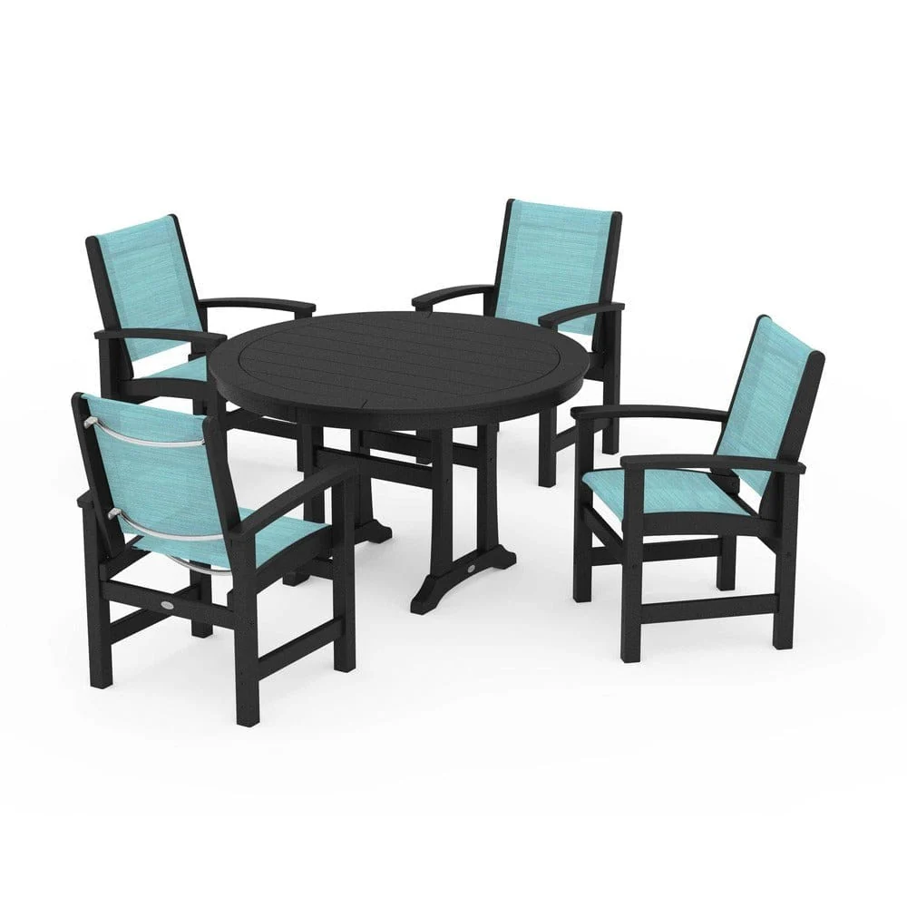 POLYWOOD® - Coastal 5-Piece Round Dining Set with Trestle Legs - PWS1119 - Image 6