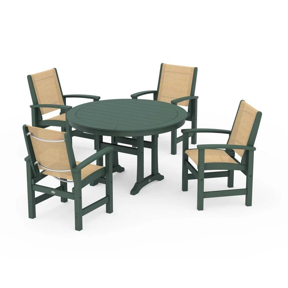 POLYWOOD® - Coastal 5-Piece Round Dining Set with Trestle Legs - PWS1119 - Image 64