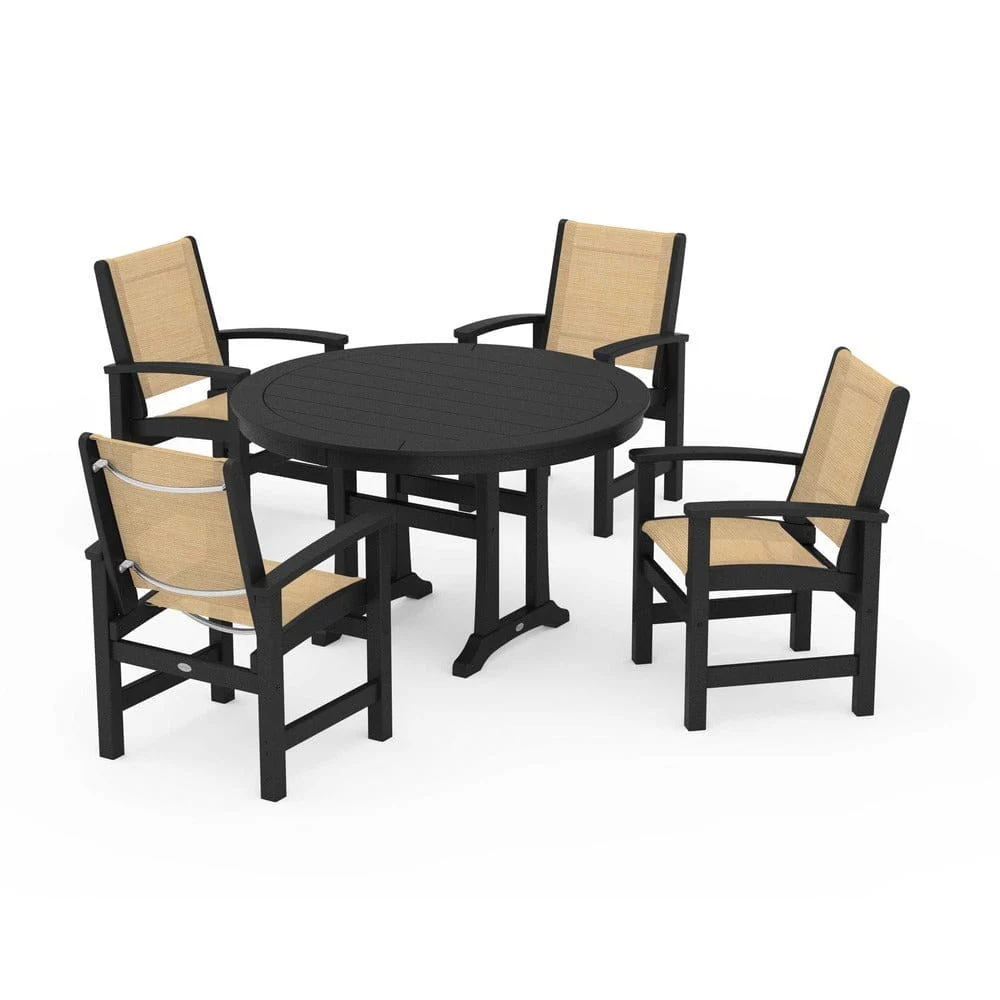 POLYWOOD® - Coastal 5-Piece Round Dining Set with Trestle Legs - PWS1119 - Image 92