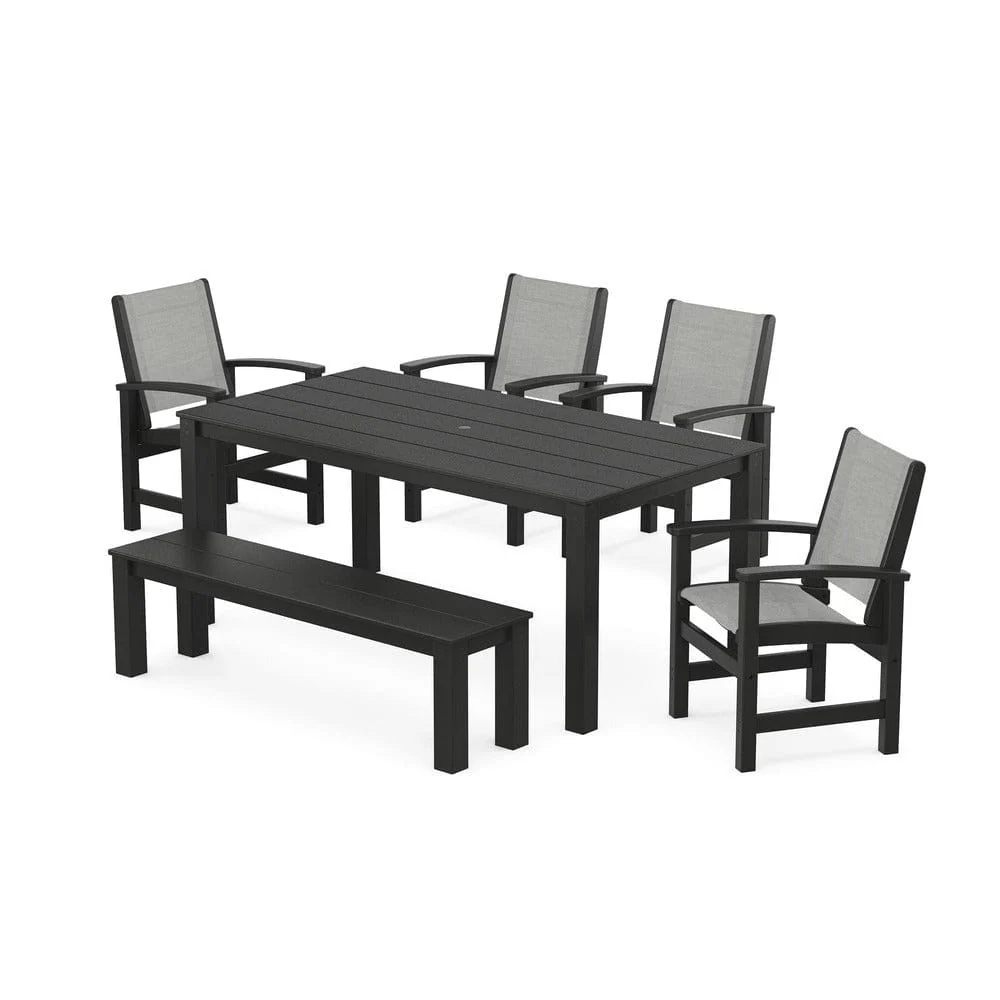 POLYWOOD® - Coastal 6-Piece Parsons Dining Set with Bench - PWS2276 - Image 27