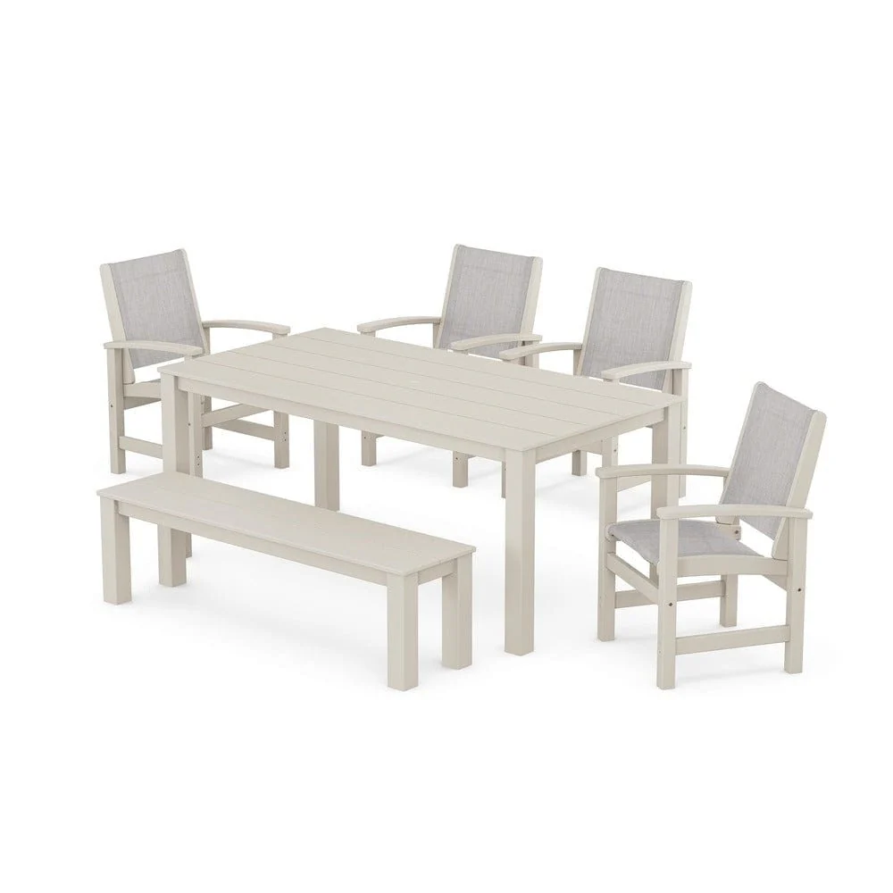 POLYWOOD® - Coastal 6-Piece Parsons Dining Set with Bench - PWS2276 - Image 29
