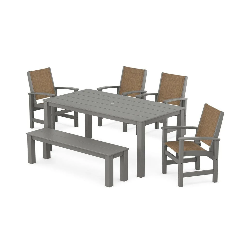 POLYWOOD® - Coastal 6-Piece Parsons Dining Set with Bench - PWS2276 - Image 31