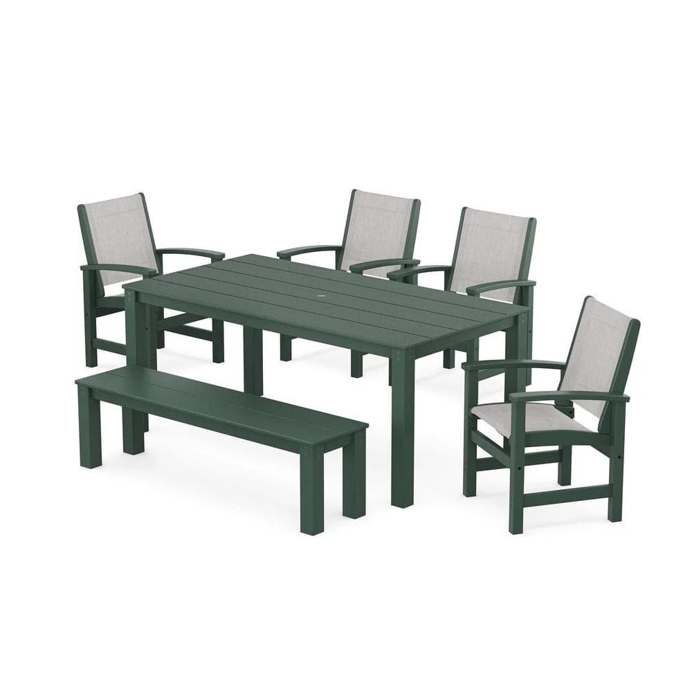 POLYWOOD® - Coastal 6-Piece Parsons Dining Set with Bench - PWS2276 - Image 36