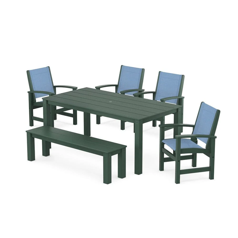 POLYWOOD® - Coastal 6-Piece Parsons Dining Set with Bench - PWS2276 - Image 41