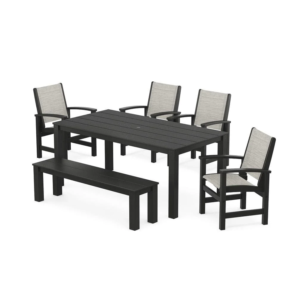 POLYWOOD® - Coastal 6-Piece Parsons Dining Set with Bench - PWS2276 - Image 49