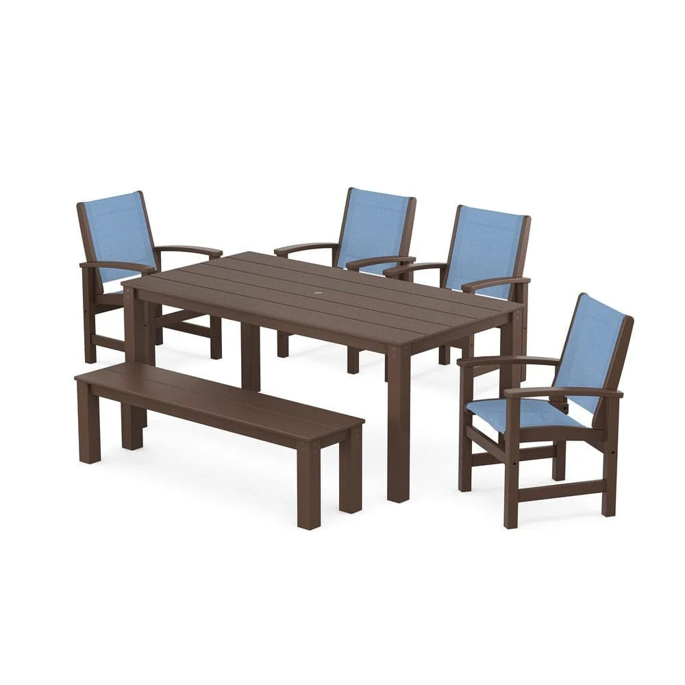 POLYWOOD® - Coastal 6-Piece Parsons Dining Set with Bench - PWS2276 - Image 55