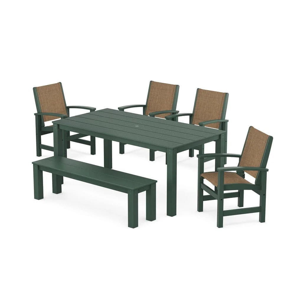 POLYWOOD® - Coastal 6-Piece Parsons Dining Set with Bench - PWS2276 - Image 6