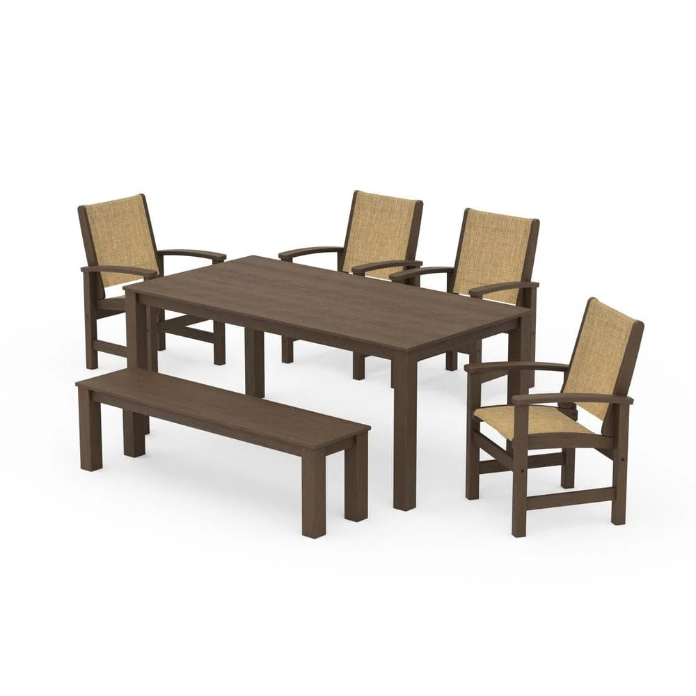 POLYWOOD® - Coastal 6-Piece Parsons Dining Set with Bench - PWS2276 - Image 68