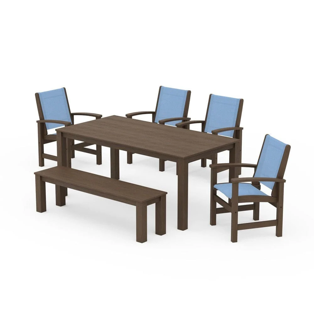 POLYWOOD® - Coastal 6-Piece Parsons Dining Set with Bench - PWS2276 - Image 75