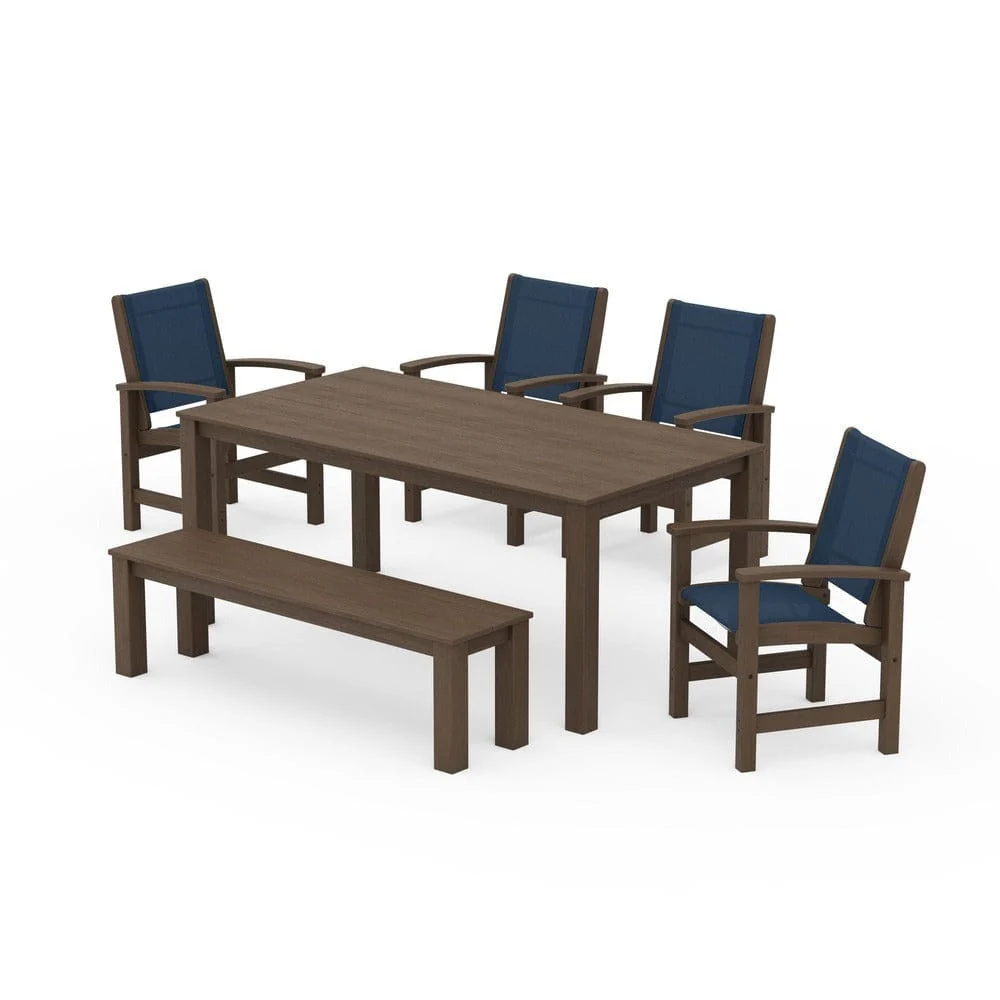 POLYWOOD® - Coastal 6-Piece Parsons Dining Set with Bench - PWS2276 - Image 84