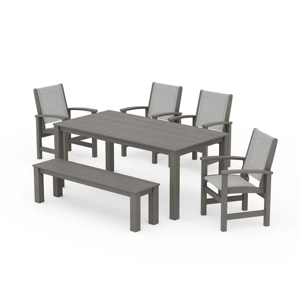 POLYWOOD® - Coastal 6-Piece Parsons Dining Set with Bench - PWS2276 - Image 92