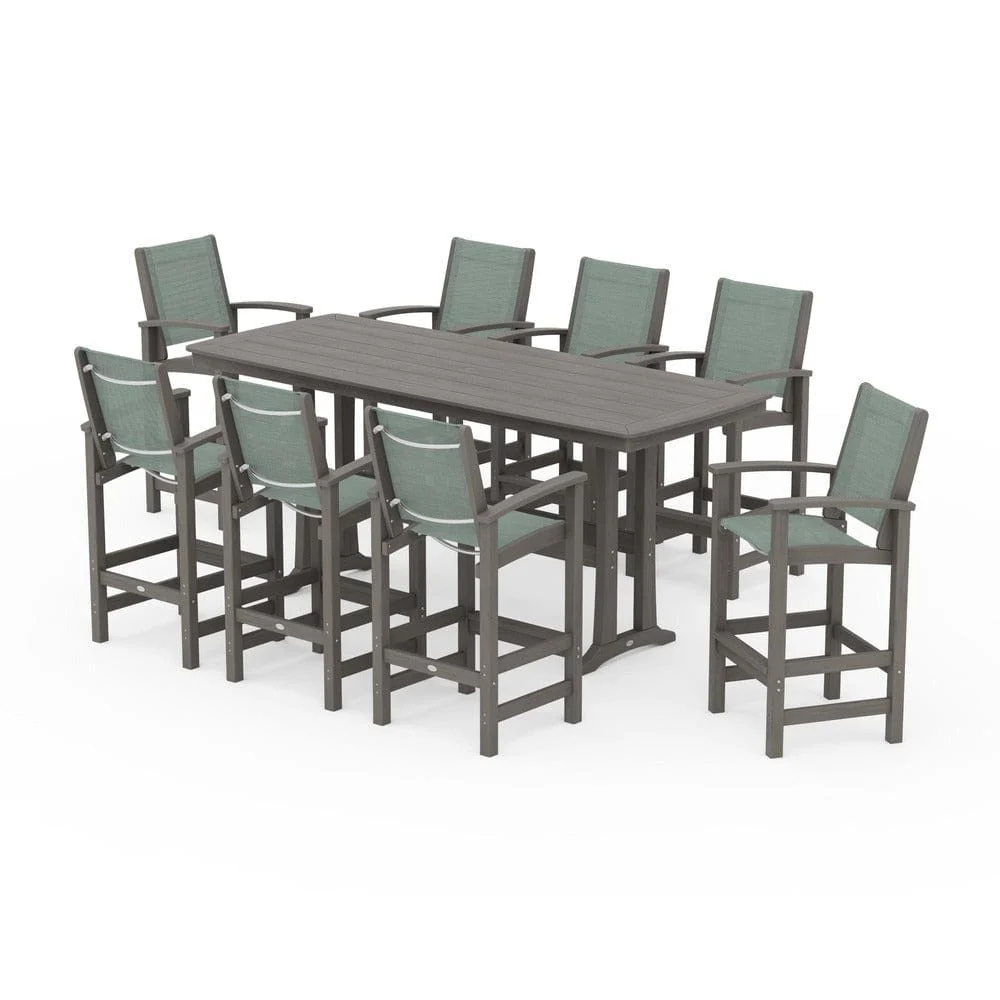 POLYWOOD® - Coastal 9-Piece Bar Set with Trestle Legs - PWS1948 - Image 124