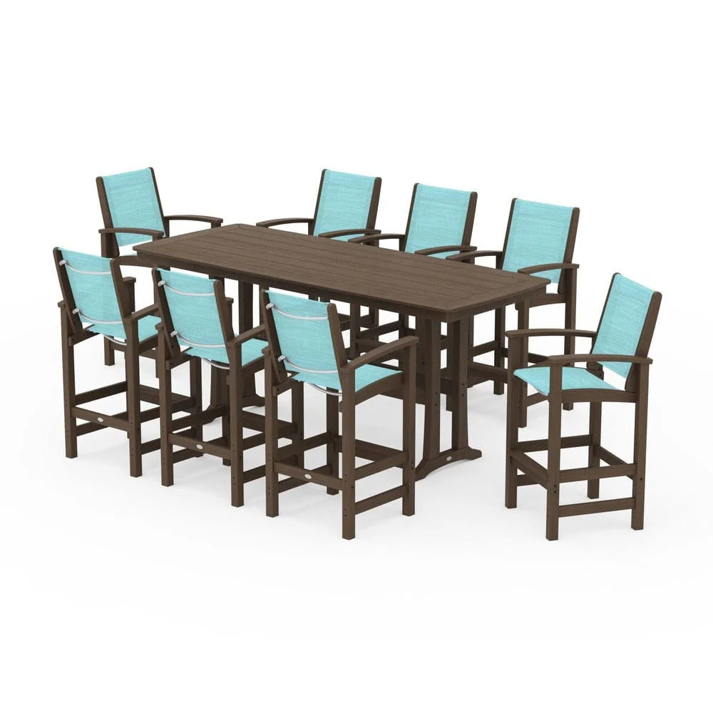 POLYWOOD® - Coastal 9-Piece Bar Set with Trestle Legs - PWS1948 - Image 129
