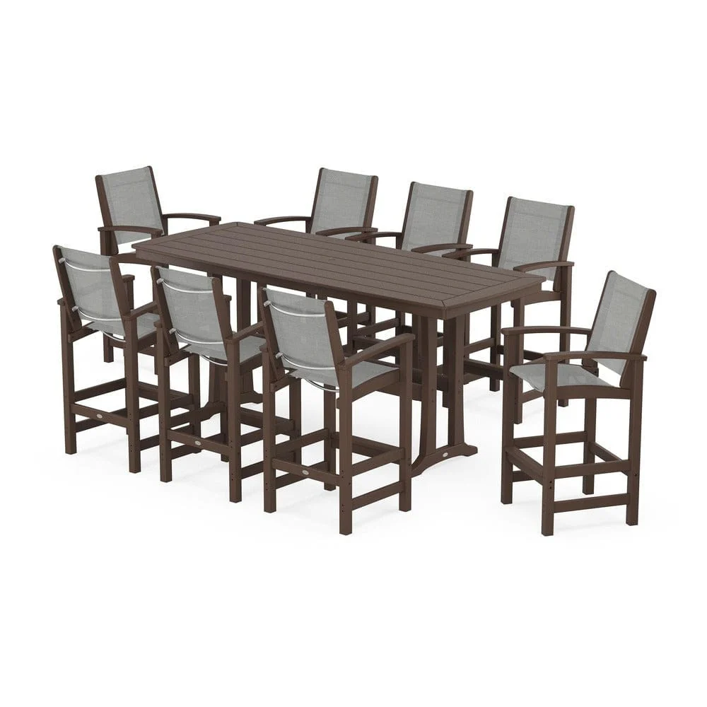 POLYWOOD® - Coastal 9-Piece Bar Set with Trestle Legs - PWS1948 - Image 13