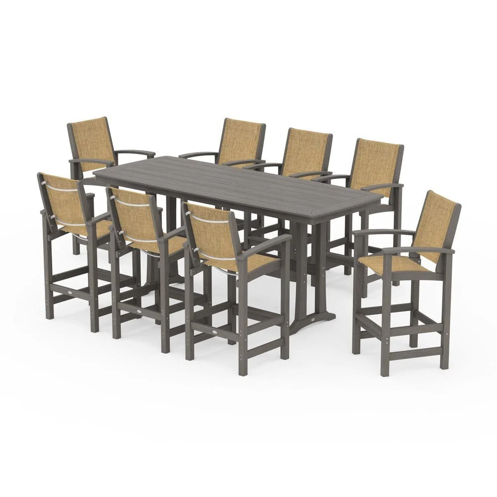 POLYWOOD® - Coastal 9-Piece Bar Set with Trestle Legs - PWS1948 - Image 135