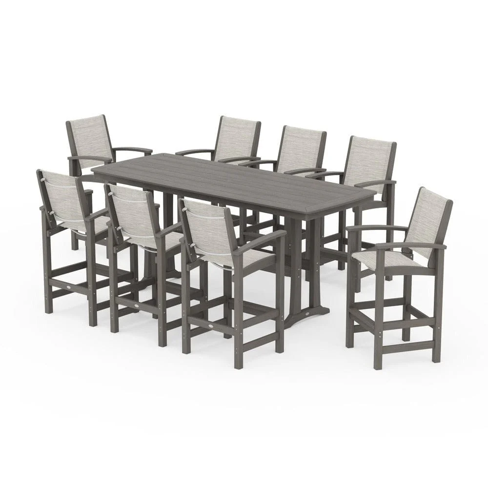 POLYWOOD® - Coastal 9-Piece Bar Set with Trestle Legs - PWS1948 - Image 142