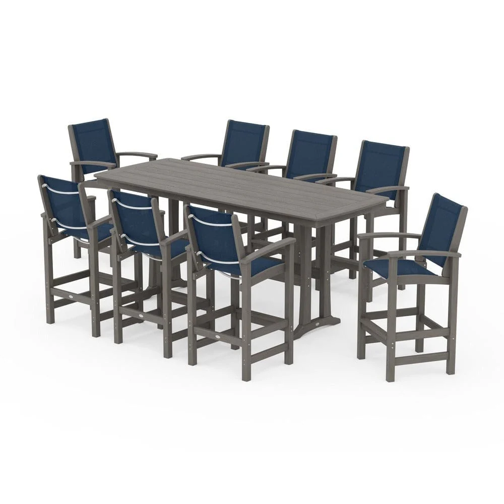POLYWOOD® - Coastal 9-Piece Bar Set with Trestle Legs - PWS1948 - Image 143