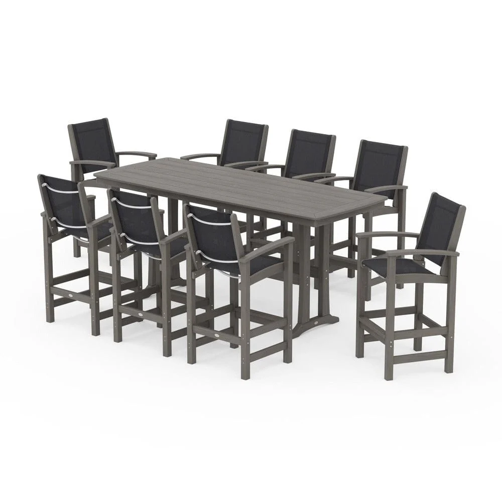 POLYWOOD® - Coastal 9-Piece Bar Set with Trestle Legs - PWS1948 - Image 151