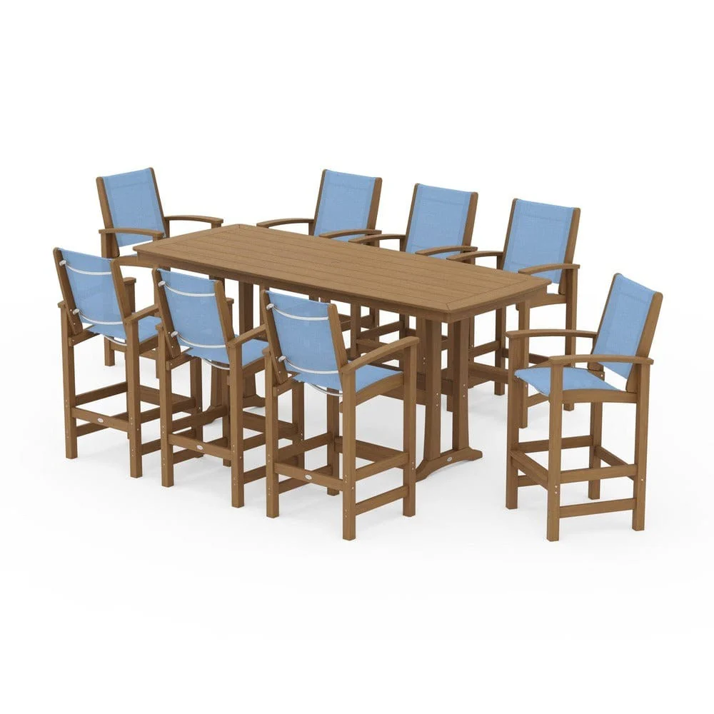 POLYWOOD® - Coastal 9-Piece Bar Set with Trestle Legs - PWS1948 - Image 154