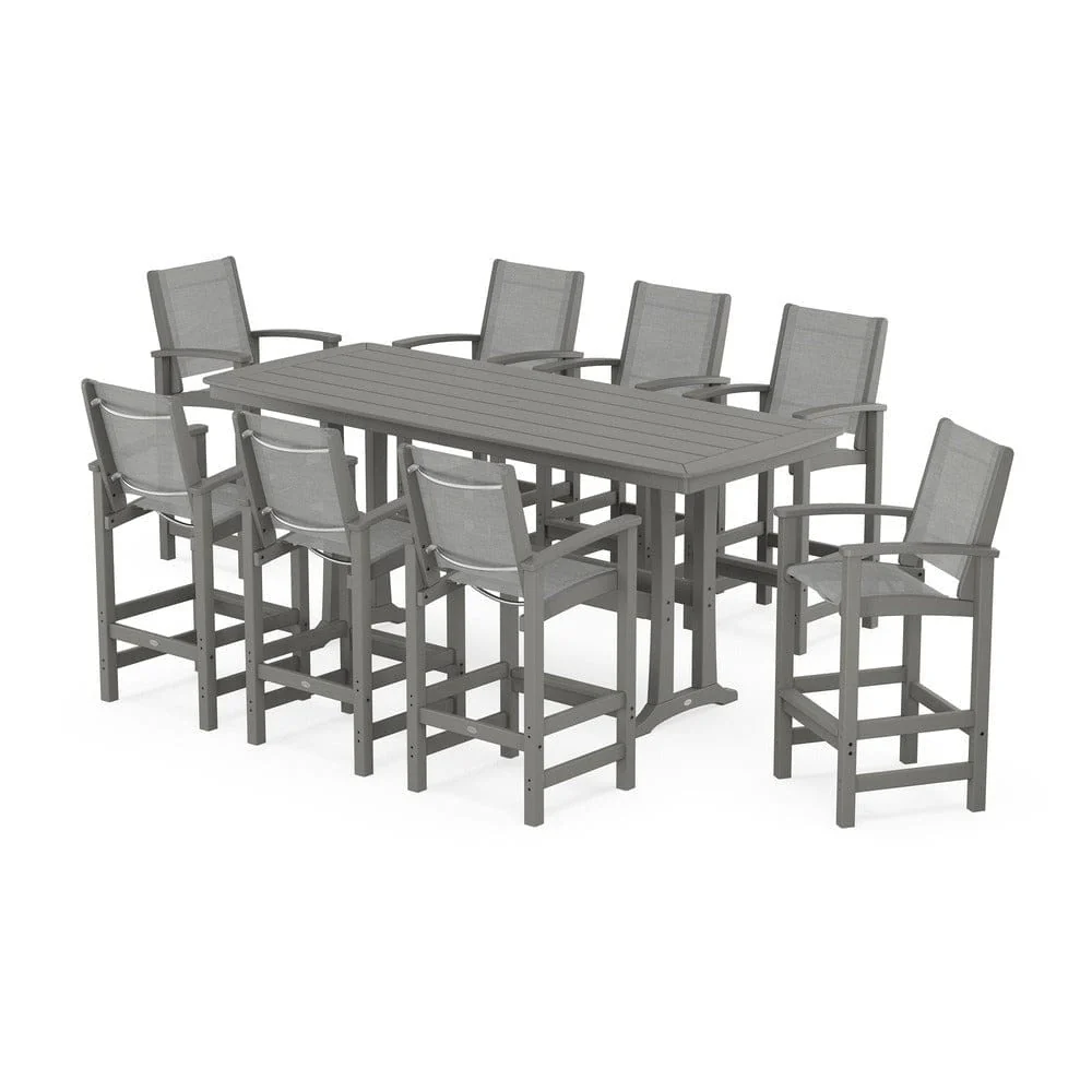 POLYWOOD® - Coastal 9-Piece Bar Set with Trestle Legs - PWS1948 - Image 32