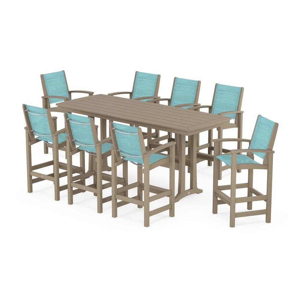 POLYWOOD® - Coastal 9-Piece Bar Set with Trestle Legs - PWS1948 - Image 39