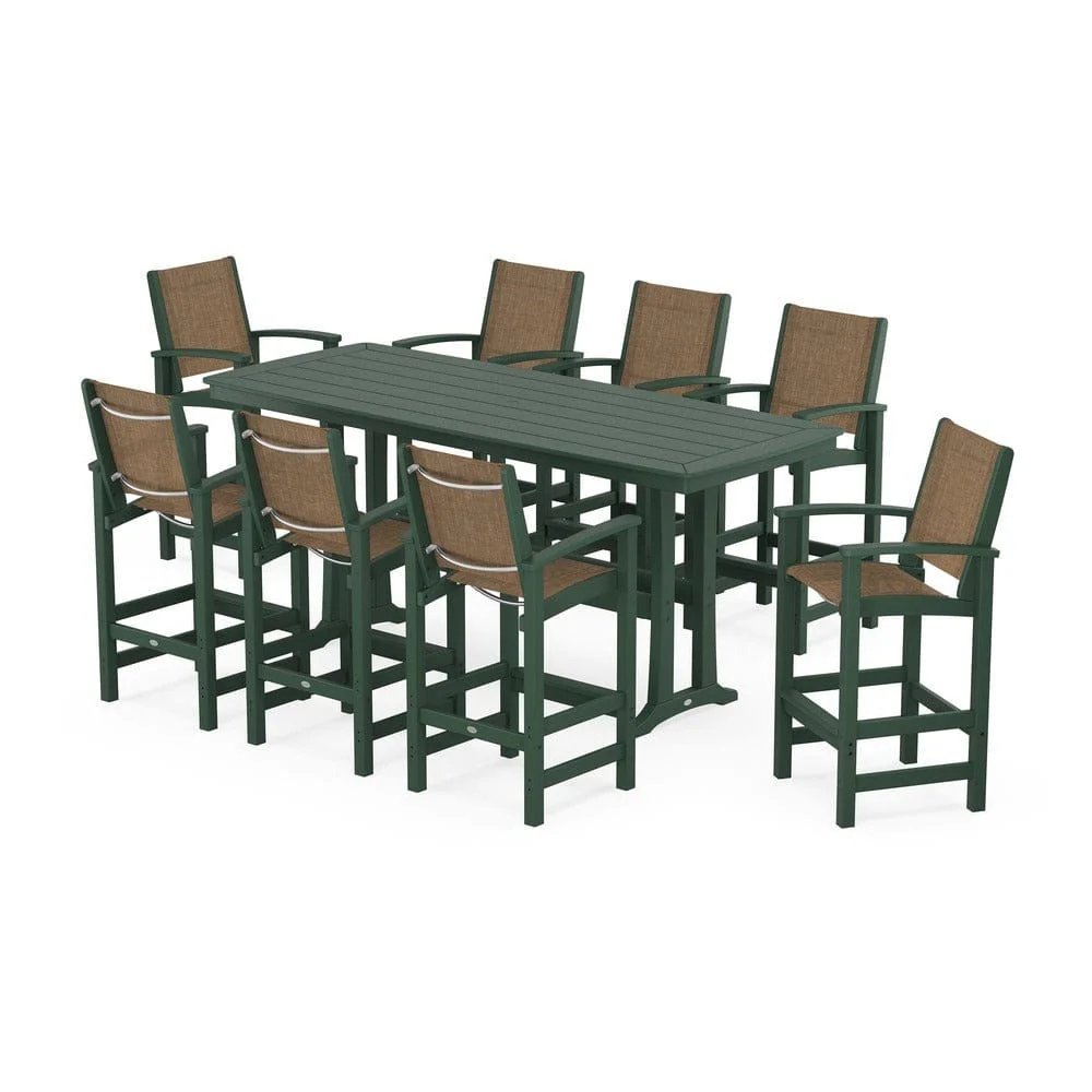 POLYWOOD® - Coastal 9-Piece Bar Set with Trestle Legs - PWS1948 - Image 4