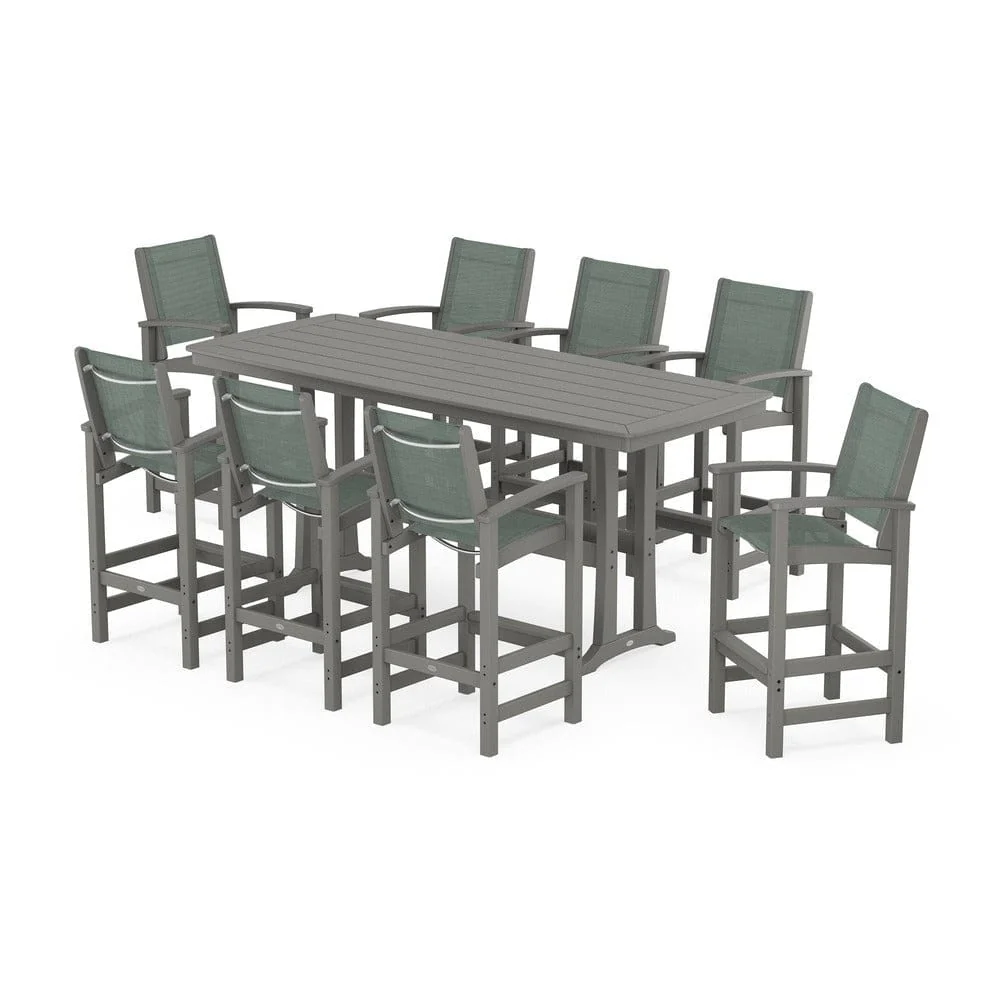POLYWOOD® - Coastal 9-Piece Bar Set with Trestle Legs - PWS1948 - Image 48