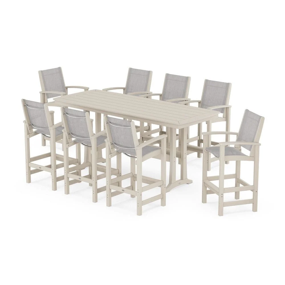 POLYWOOD® - Coastal 9-Piece Bar Set with Trestle Legs - PWS1948 - Image 69