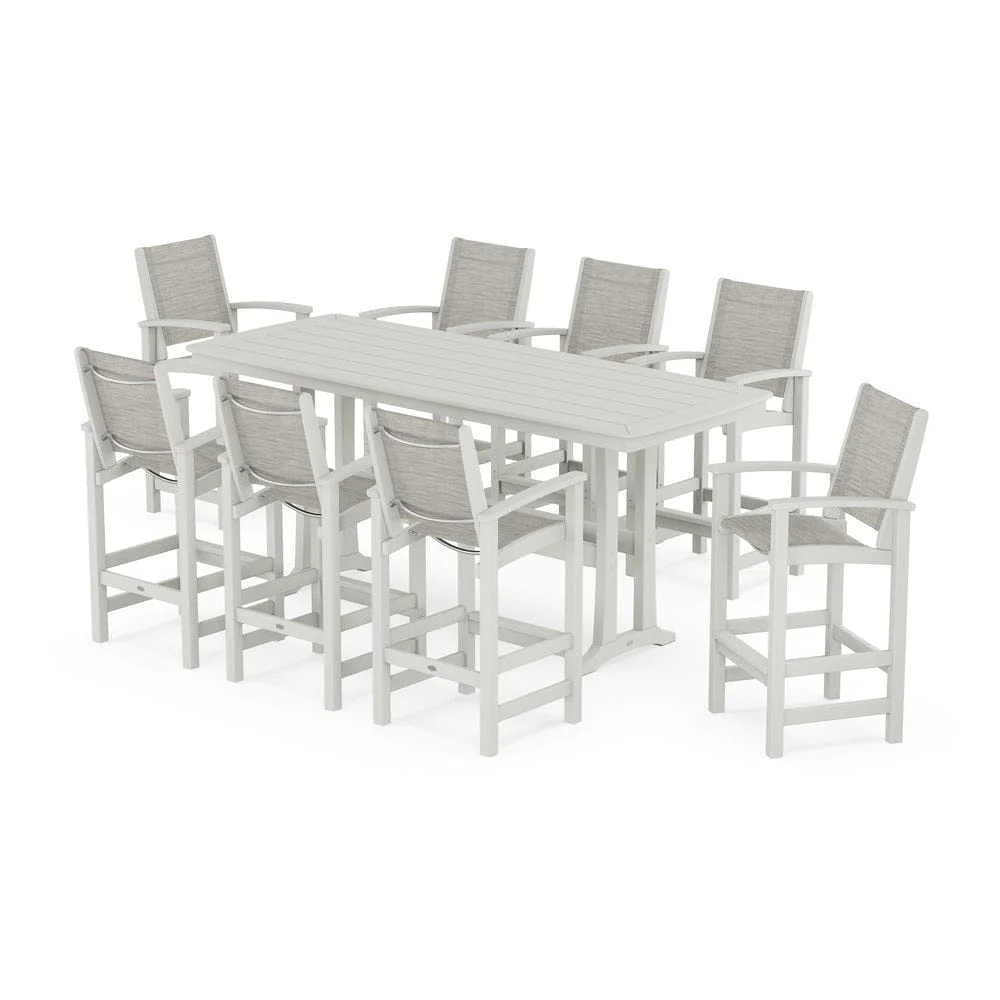 POLYWOOD® - Coastal 9-Piece Bar Set with Trestle Legs - PWS1948 - Image 76