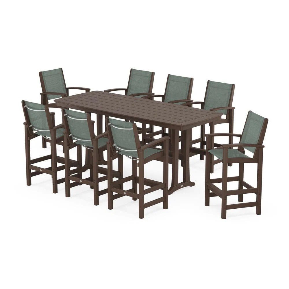 POLYWOOD® - Coastal 9-Piece Bar Set with Trestle Legs - PWS1948 - Image 77