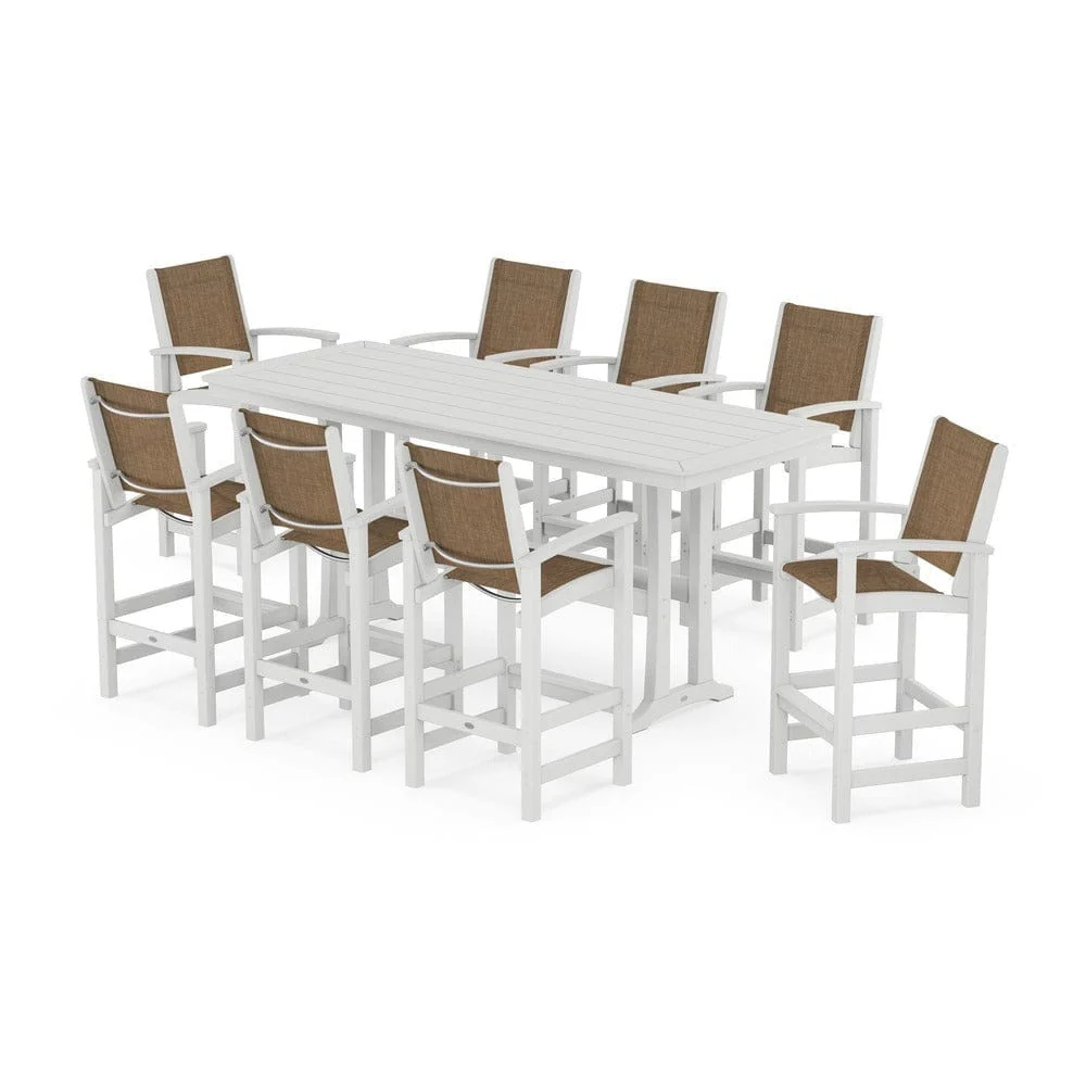 POLYWOOD® - Coastal 9-Piece Bar Set with Trestle Legs - PWS1948 - Image 8