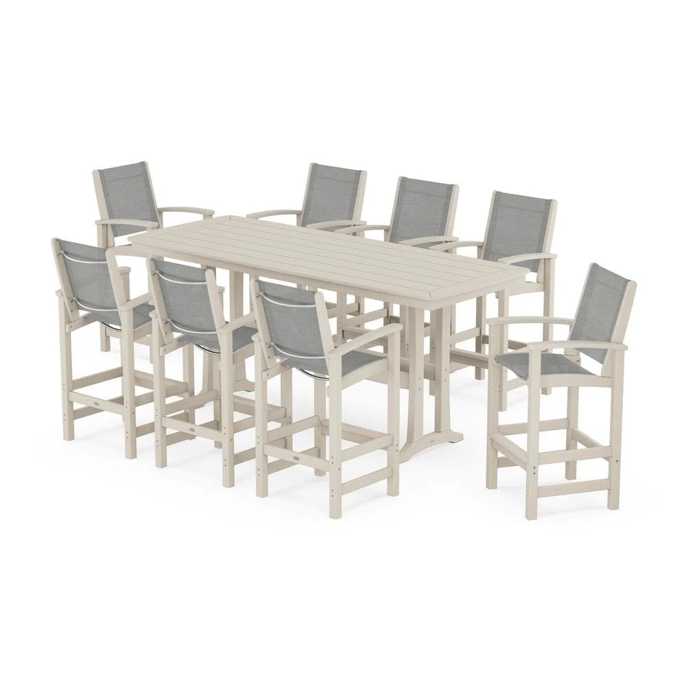 POLYWOOD® - Coastal 9-Piece Bar Set with Trestle Legs - PWS1948 - Image 85