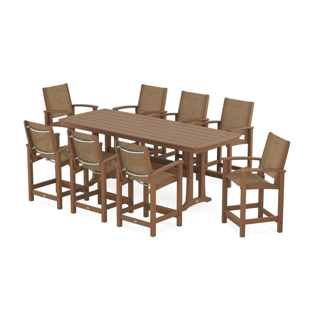 POLYWOOD® - Coastal 9-Piece Counter Set with Trestle Legs - PWS1931 - Image 110