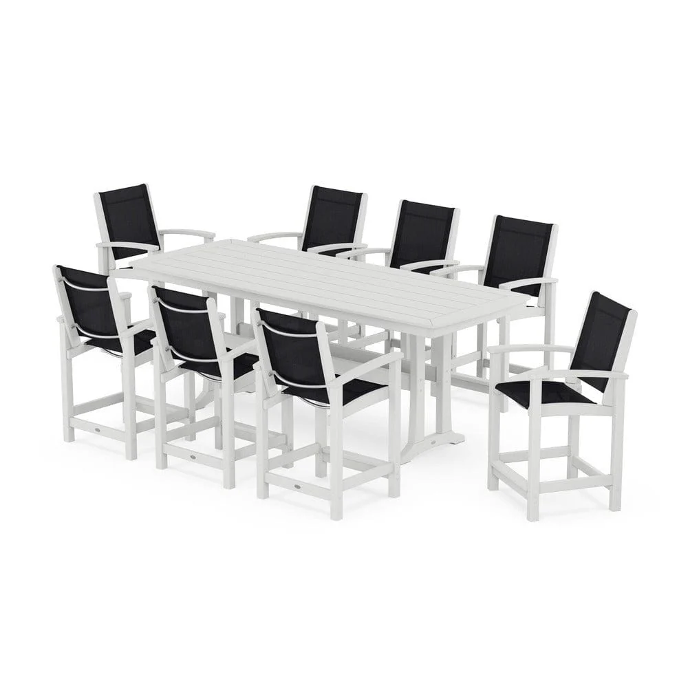 POLYWOOD® - Coastal 9-Piece Counter Set with Trestle Legs - PWS1931 - Image 116