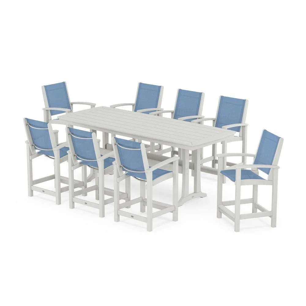 POLYWOOD® - Coastal 9-Piece Counter Set with Trestle Legs - PWS1931 - Image 117